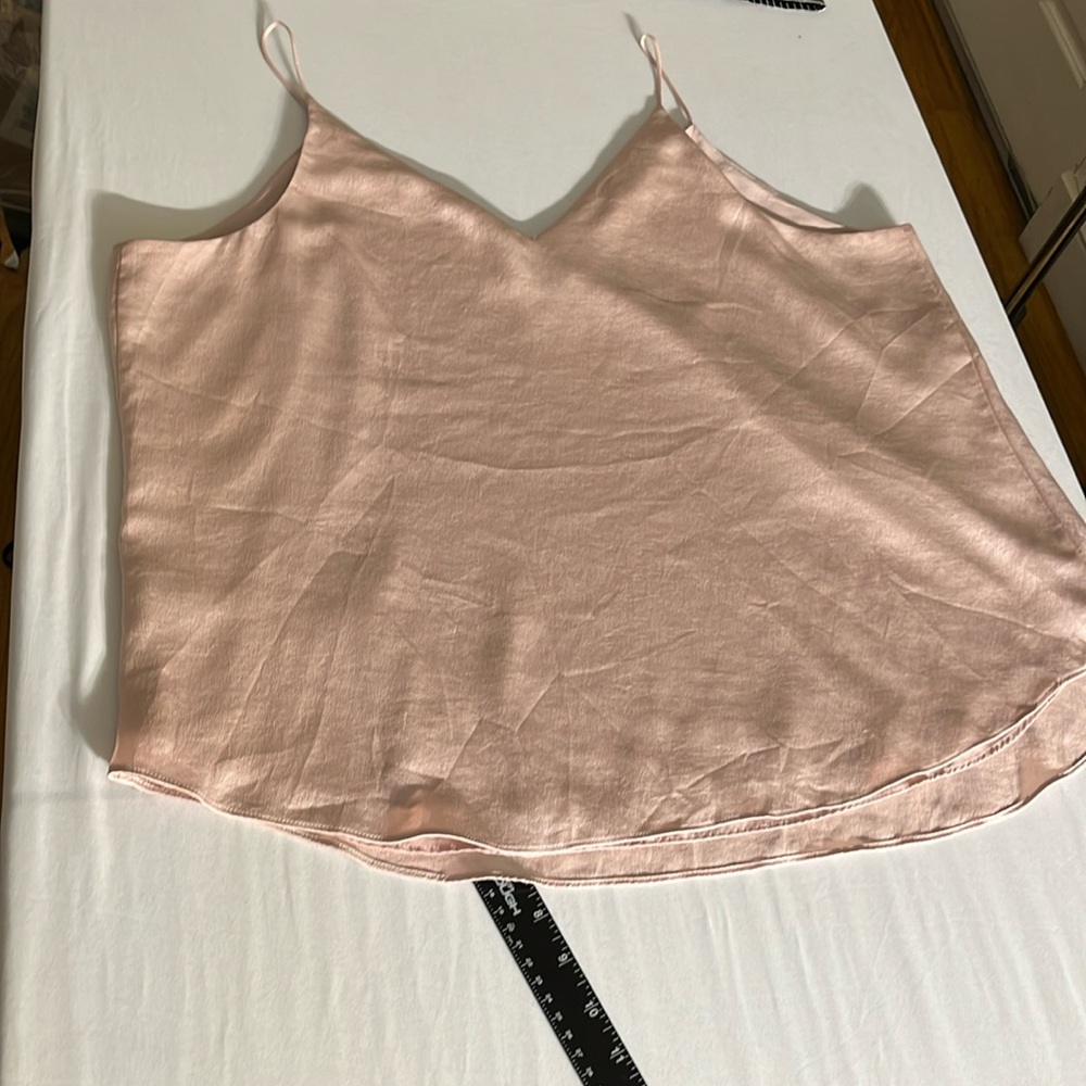 Express size XL pink camisole double silky V-neck lined oversized fits 14-16